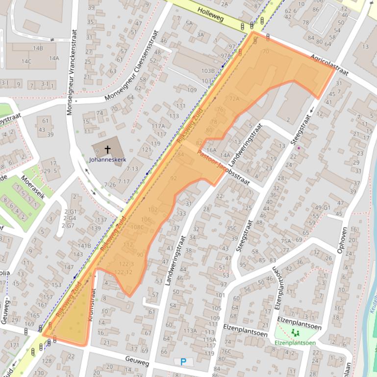 Kaart van postcodegebied 6134AD.