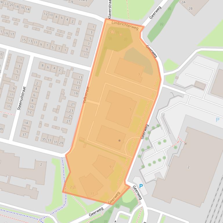 Kaart van postcodegebied 6135KB.