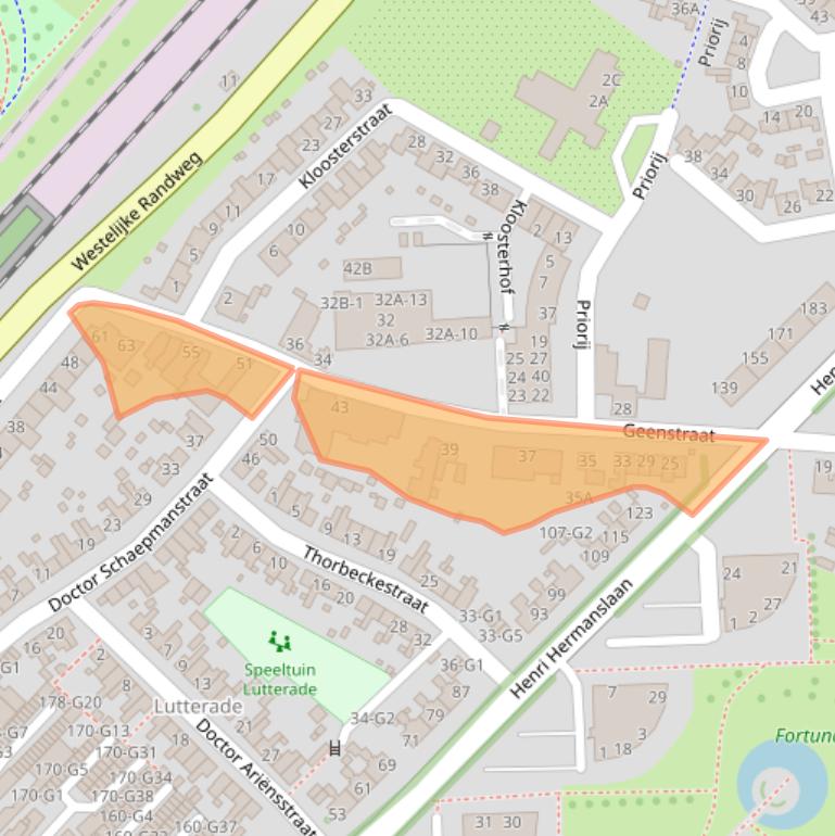 Kaart van postcodegebied 6162XW.
