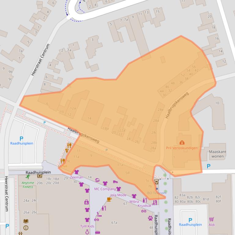 Kaart van postcodegebied 6171JA.