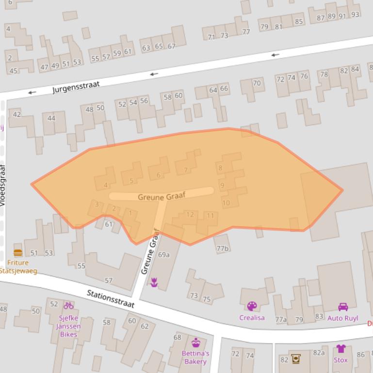 Kaart van postcodegebied 6181DA.