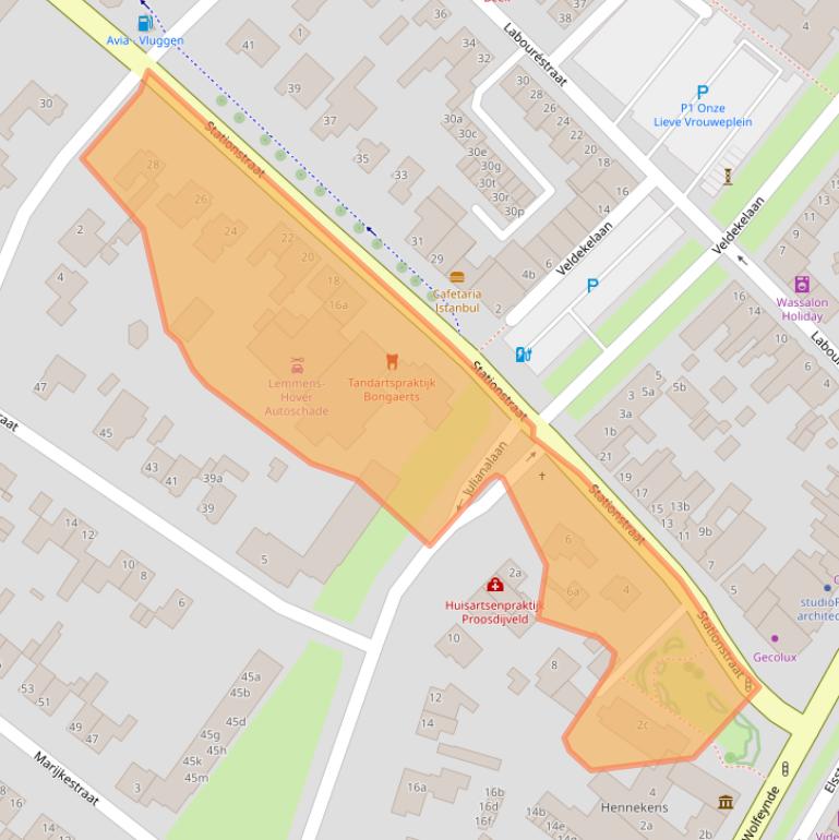 Kaart van postcodegebied 6191BD.