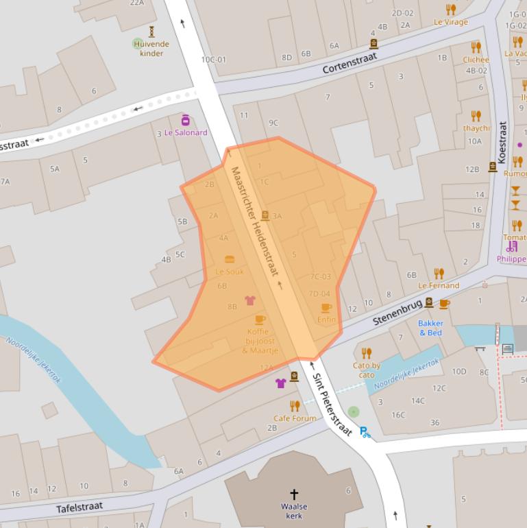 Kaart van postcodegebied 6211HV.