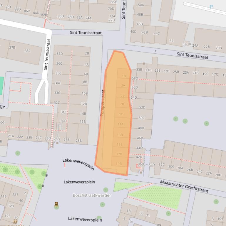 Kaart van postcodegebied 6211XB.