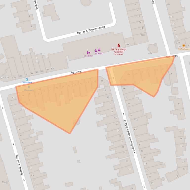 Kaart van postcodegebied 6212BM.