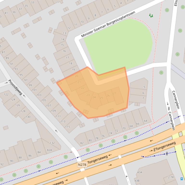 Kaart van postcodegebied 6214SE.