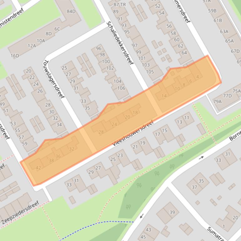 Kaart van postcodegebied 6216PV.