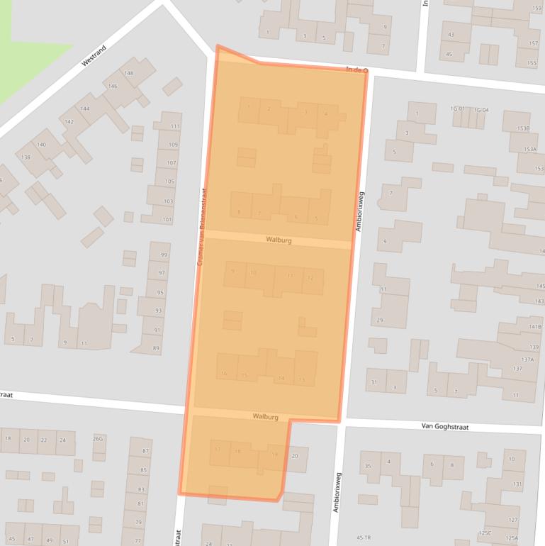 Kaart van postcodegebied 6225CM.
