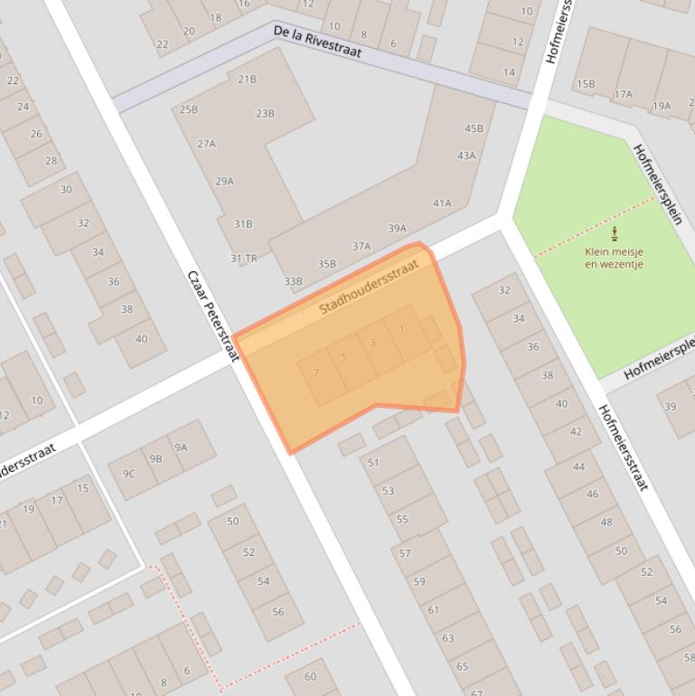 Kaart van postcodegebied 6226XD.