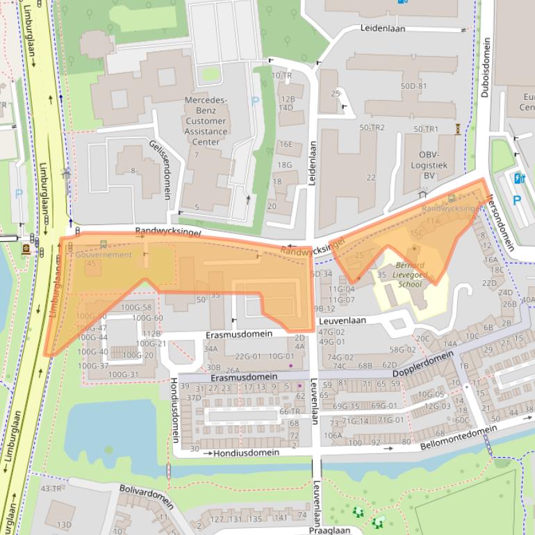 Kaart van postcodegebied 6229EG.