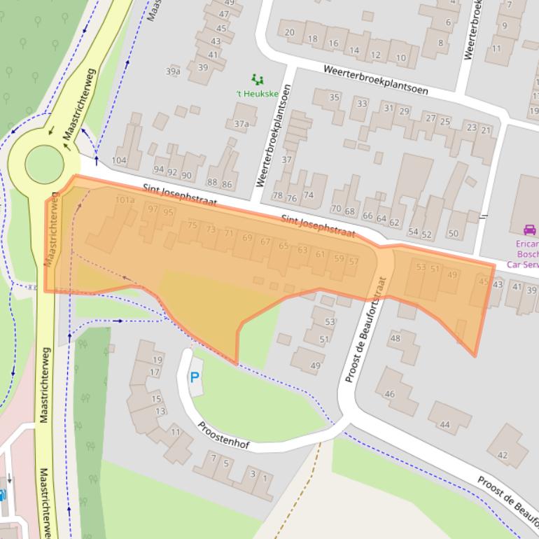 Kaart van postcodegebied 6231ED.