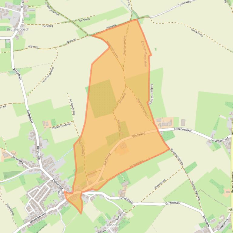 Kaart van postcodegebied 6262NX.