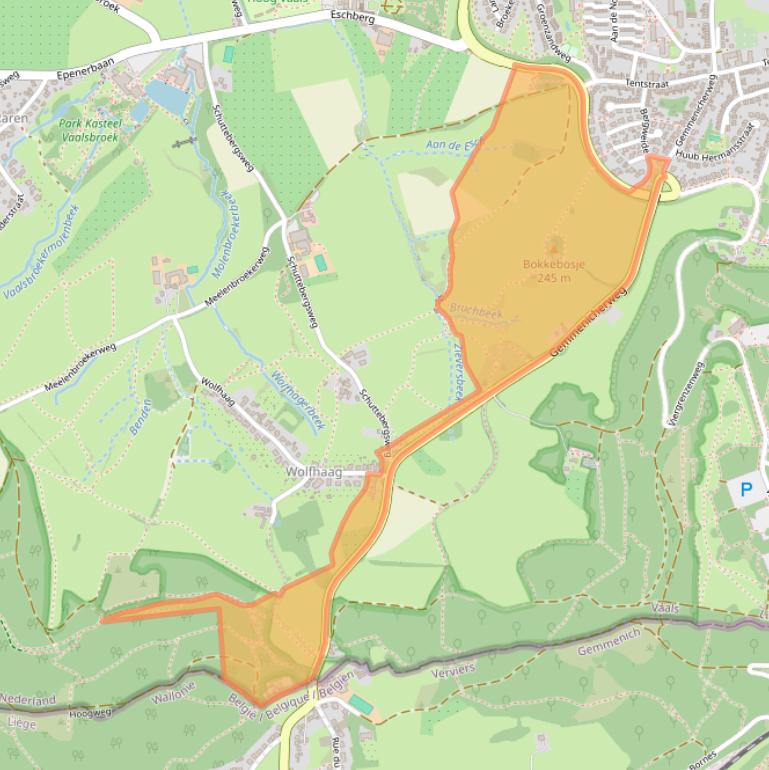 Kaart van postcodegebied 6291BS.