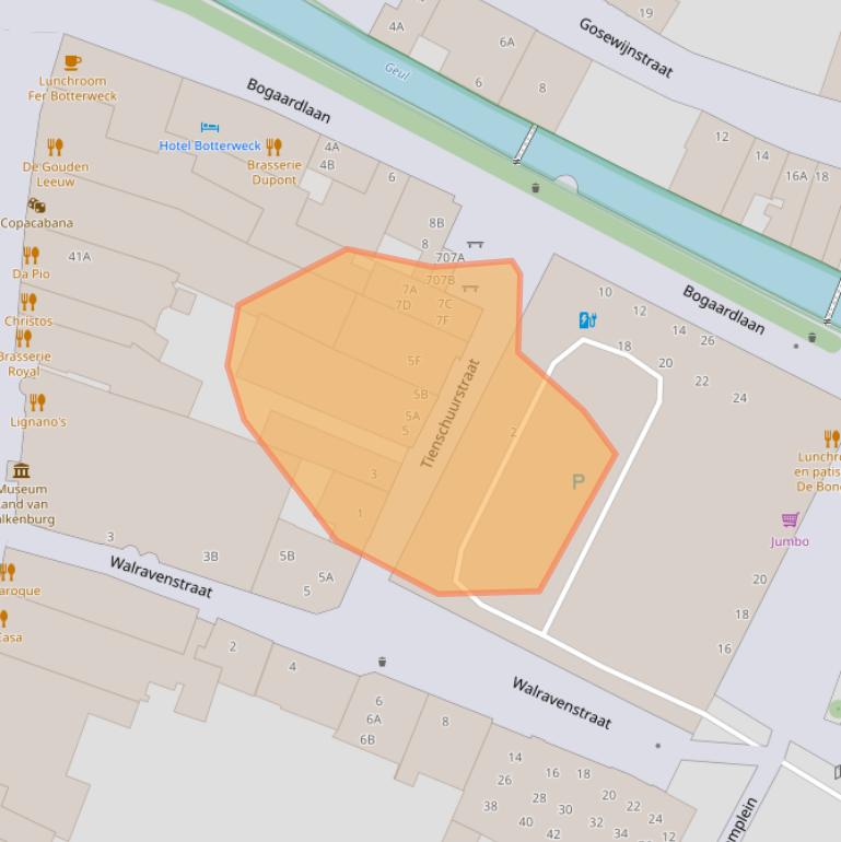 Kaart van postcodegebied 6301DA.