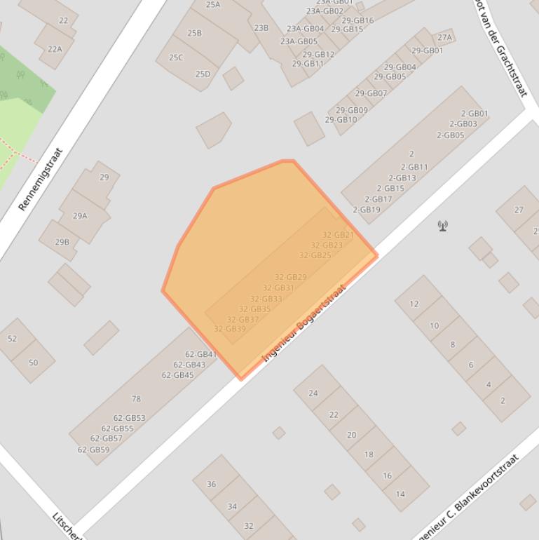 Kaart van postcodegebied 6413BE.