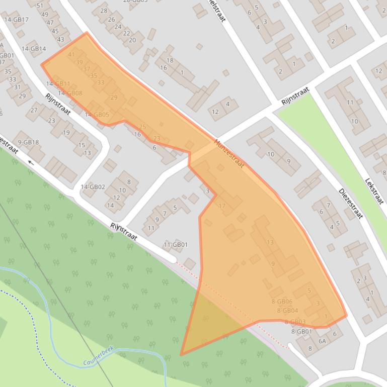 Kaart van postcodegebied 6413WC.