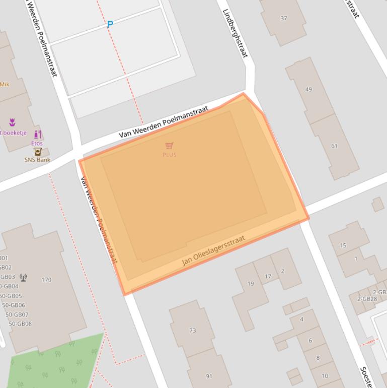 Kaart van postcodegebied 6417EJ.