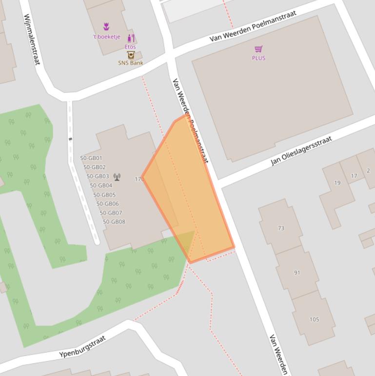 Kaart van postcodegebied 6417EP.