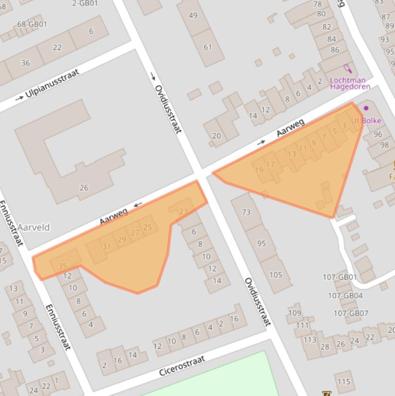 Kaart van postcodegebied 6417XG.