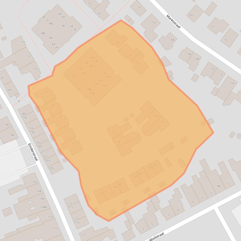 Kaart van postcodegebied 6461ME.