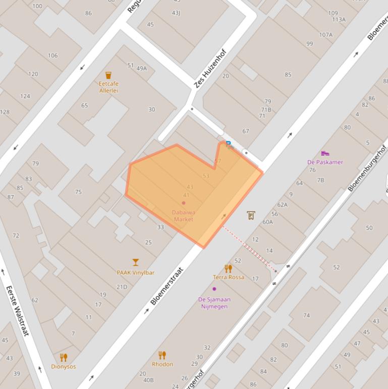 Kaart van postcodegebied 6511EC.