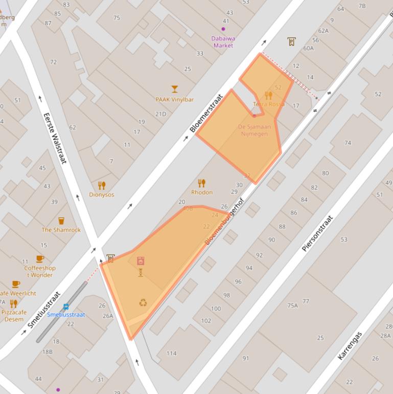 Kaart van postcodegebied 6511EK.