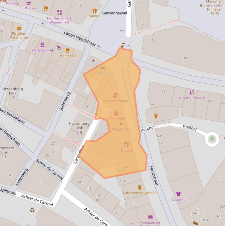 Kaart van postcodegebied 6511JM.