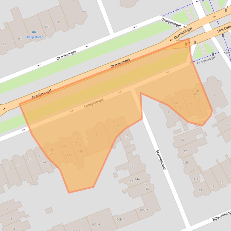 Kaart van postcodegebied 6511NR.