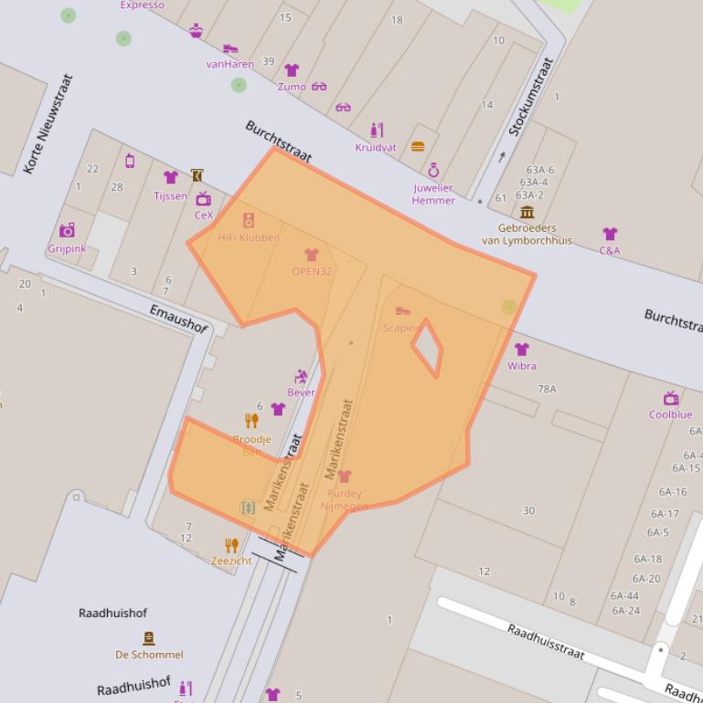 Kaart van postcodegebied 6511RG.