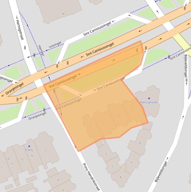 Kaart van postcodegebied 6511TG.