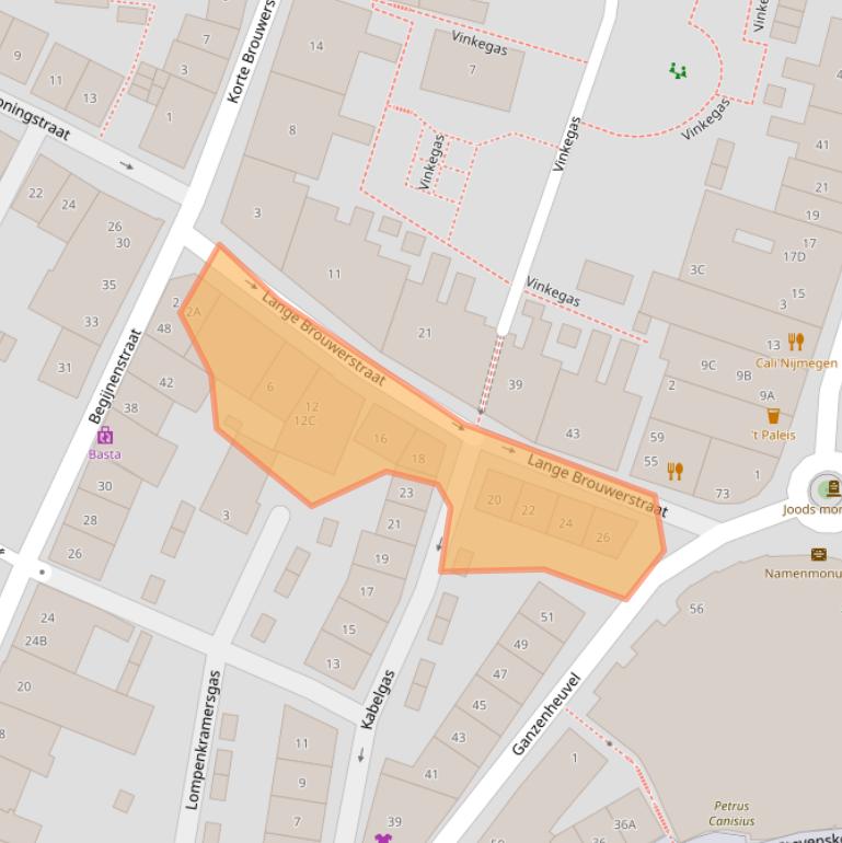 Kaart van postcodegebied 6511WJ.