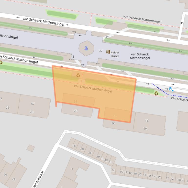 Kaart van postcodegebied 6512AJ.