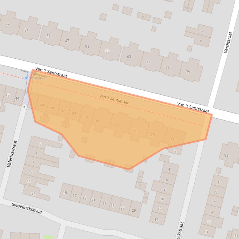 Kaart van postcodegebied 6523BH.