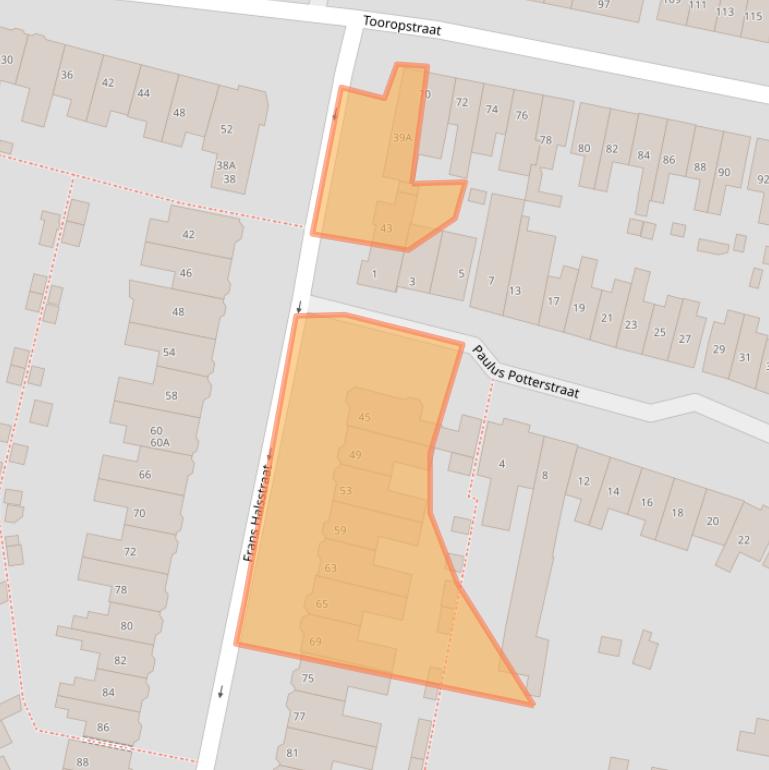 Kaart van postcodegebied 6523CK.