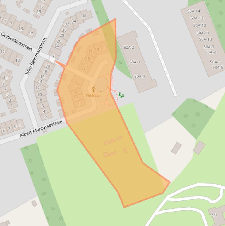 Kaart van postcodegebied 6523RE.