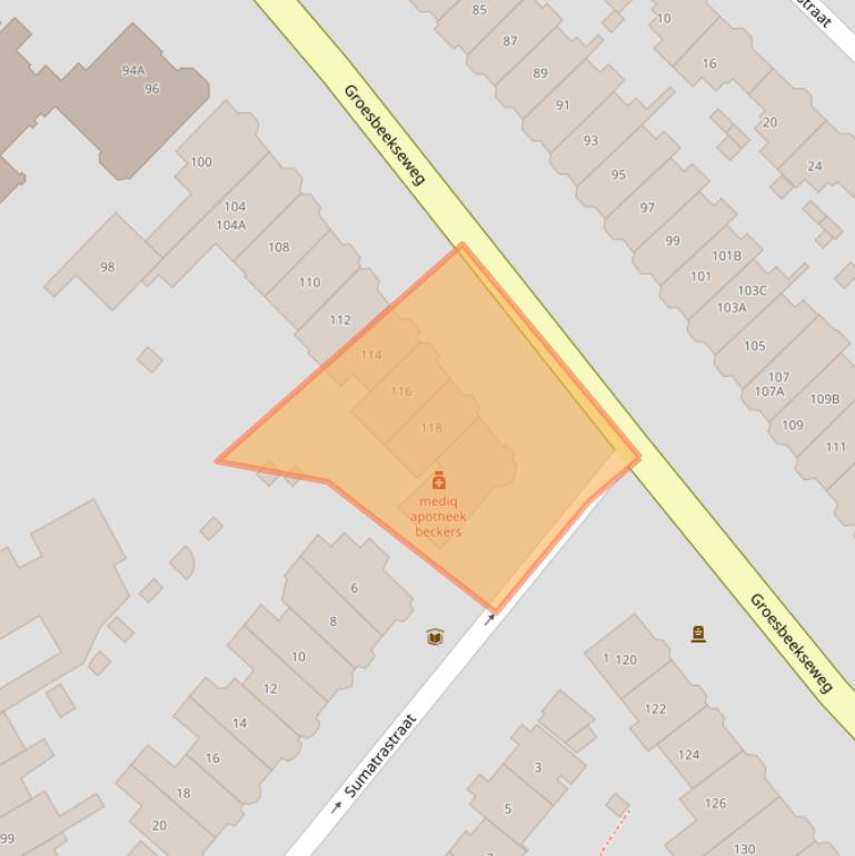 Kaart van postcodegebied 6524DL.