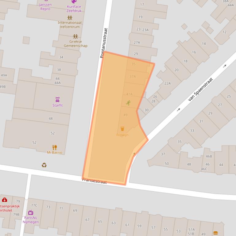 Kaart van postcodegebied 6524HC.