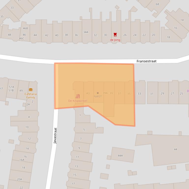 Kaart van postcodegebied 6524HT.