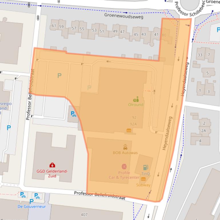 Kaart van postcodegebied 6525AK.