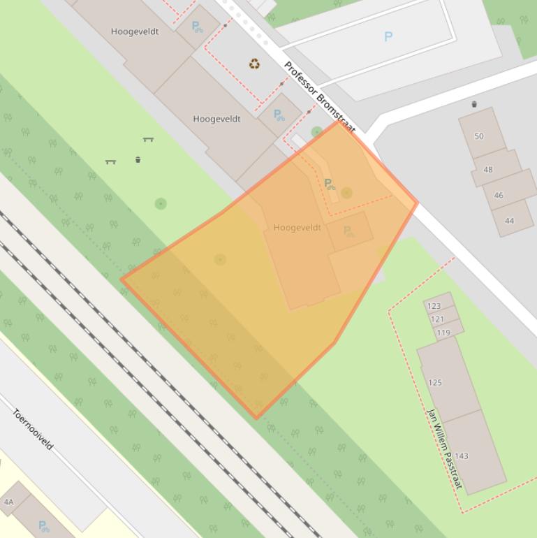 Kaart van postcodegebied 6525BJ.