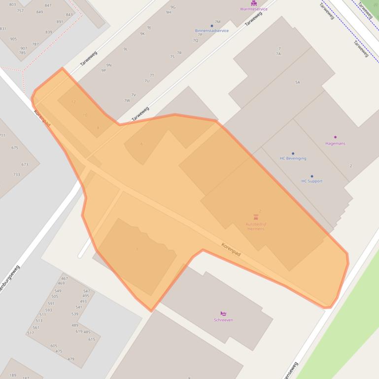 Kaart van postcodegebied 6534AS.