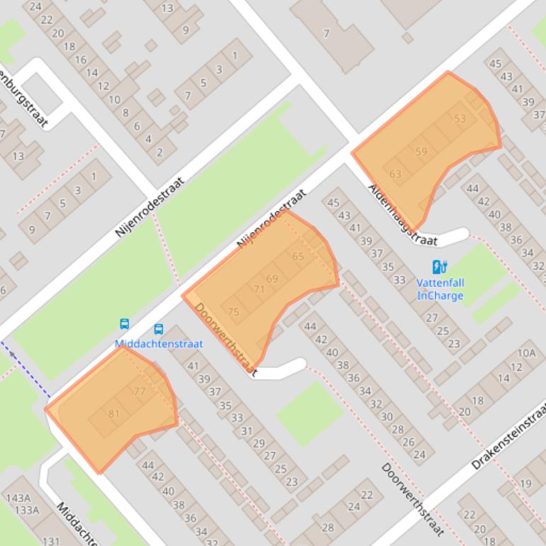 Kaart van postcodegebied 6535MN.