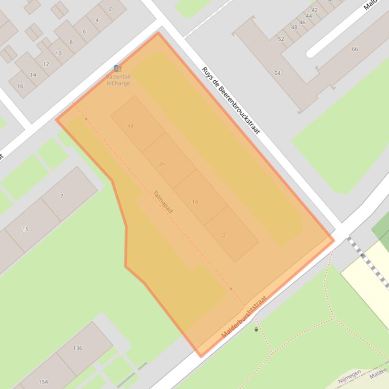 Kaart van postcodegebied 6535WG.