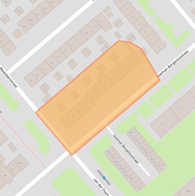 Kaart van postcodegebied 6535WP.