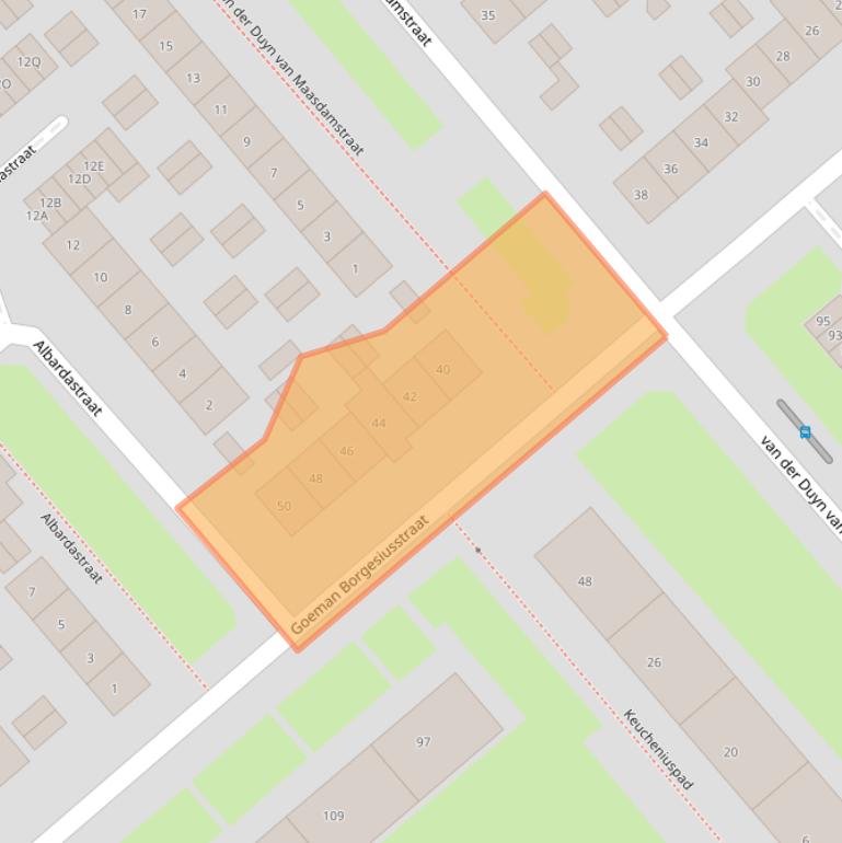 Kaart van postcodegebied 6535WR.