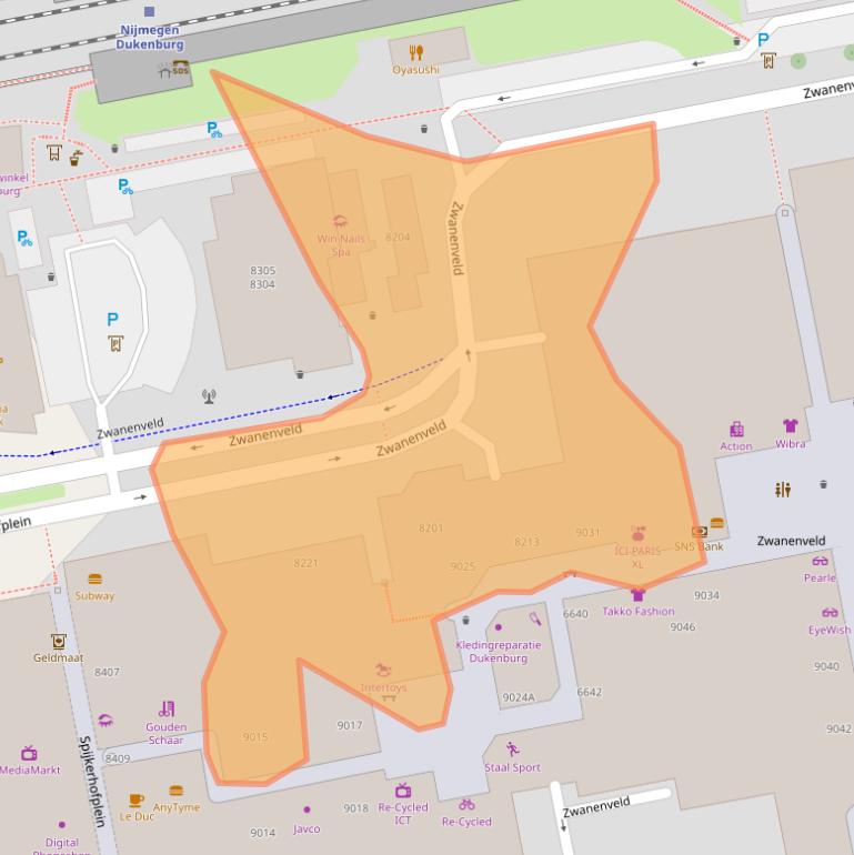 Kaart van postcodegebied 6538TC.