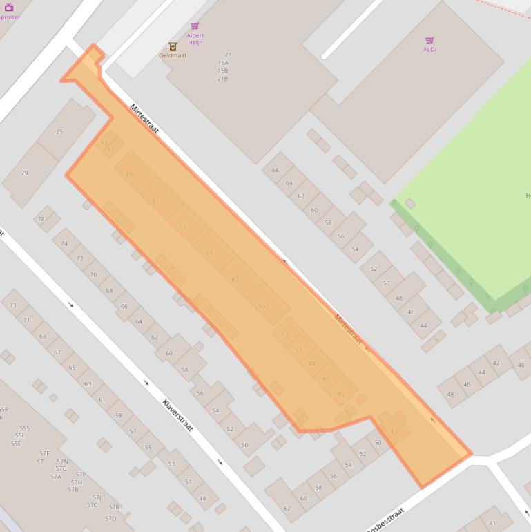 Kaart van postcodegebied 6542MP.