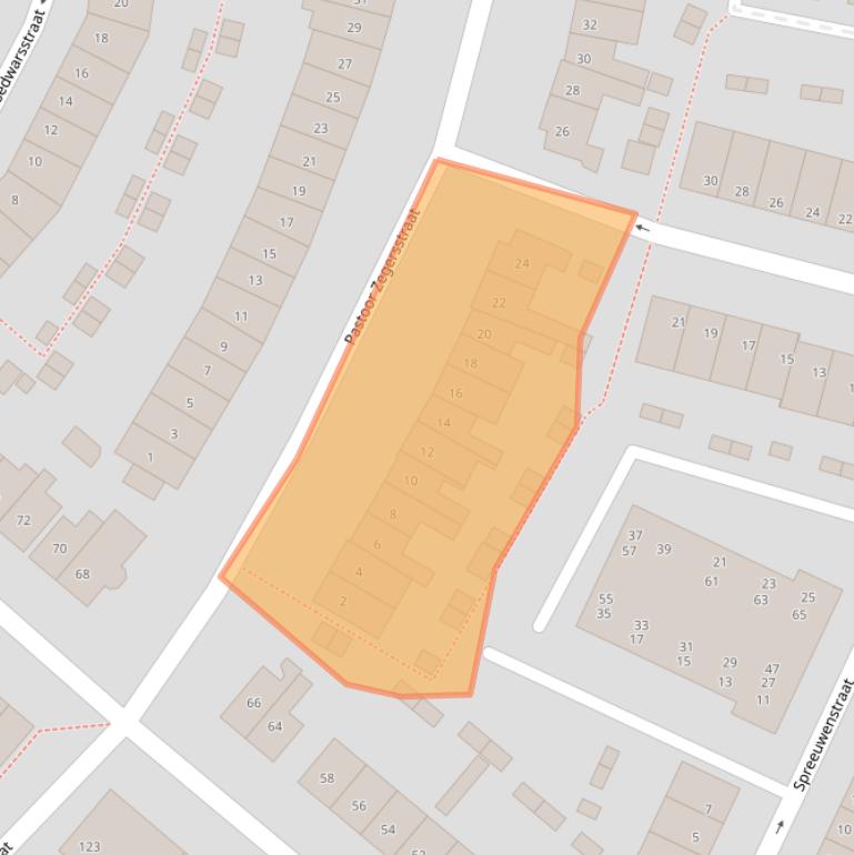 Kaart van postcodegebied 6542VP.