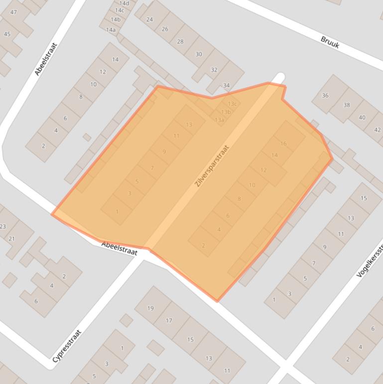 Kaart van postcodegebied 6562HB.