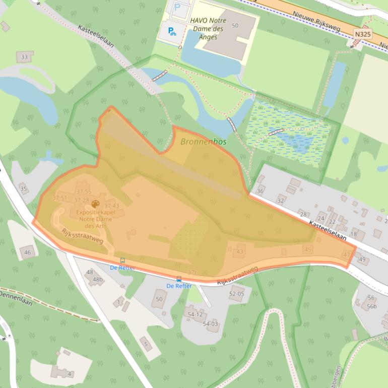 Kaart van postcodegebied 6574AC.